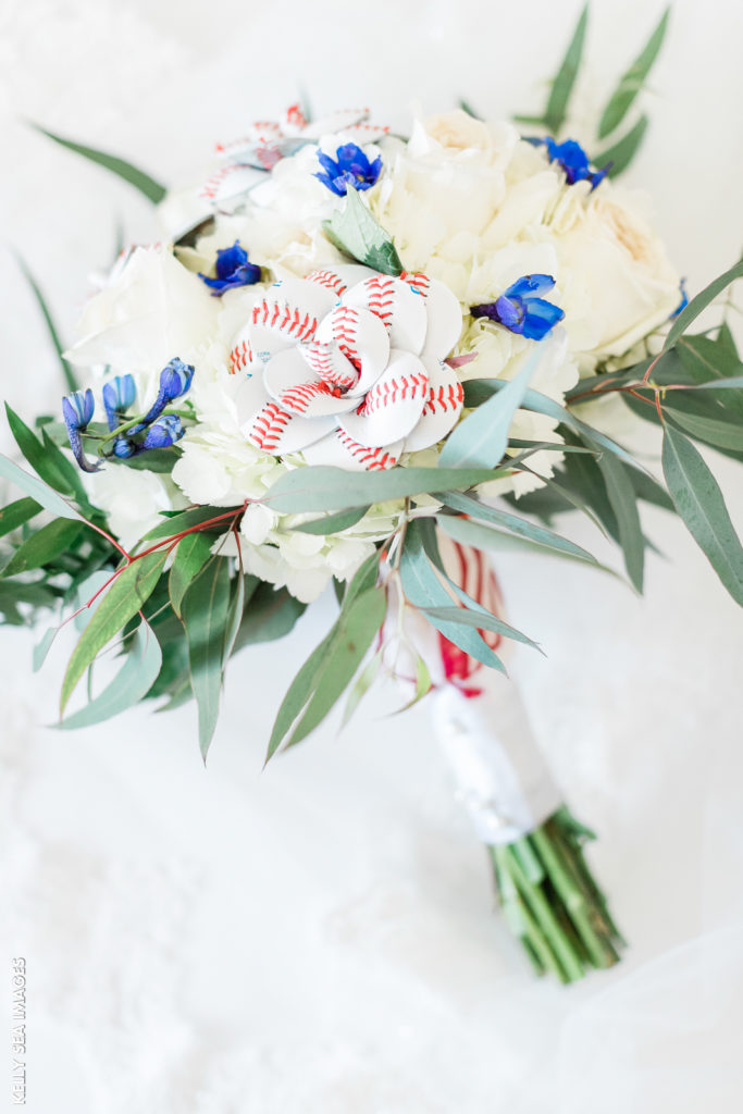 baseball wedding bouquet